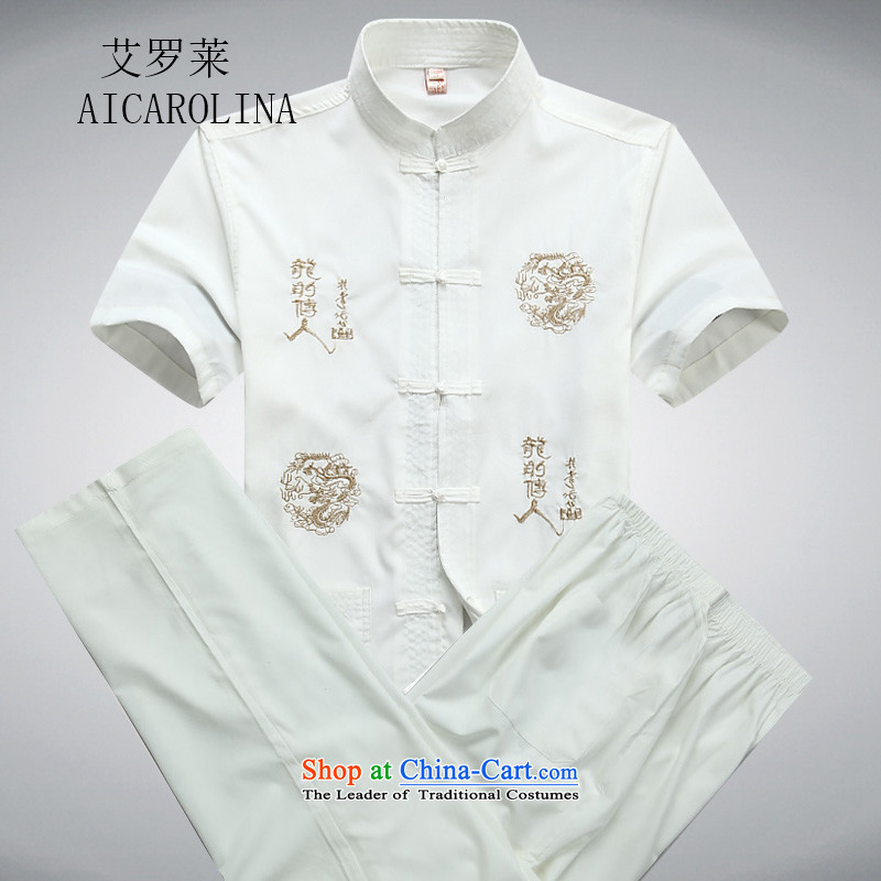 Hiv Rollet new short-sleeved Tang Dynasty Package in older men casual summer Chinese clothing elderly ethnic white kit S, HIV (AICAROLINA ROLLET) , , , shopping on the Internet