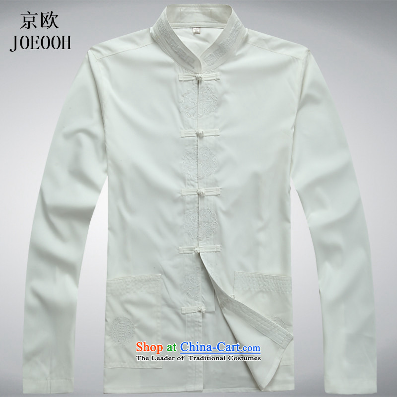 Beijing New European men Tang Dynasty Package for long-sleeved elderly Chinese tunic spring and summer load Han-jacket grandpa load white shirt XL, Putin (JOE OOH) , , , shopping on the Internet