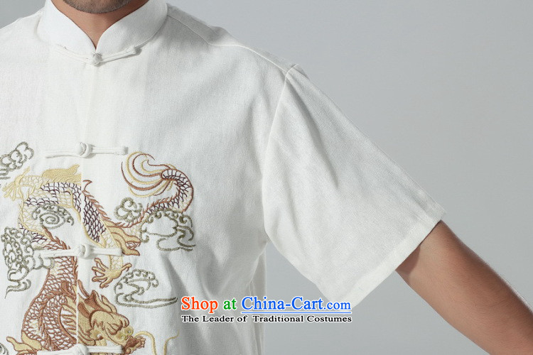 Find Sophie summer new men short-sleeved Tang Dynasty Chinese collar of his breast embroidered dragon cotton linen tai chi service men Kit Kit L picture, prices, brand platters! The elections are supplied in the national character of distribution, so action, buy now enjoy more preferential! As soon as possible.