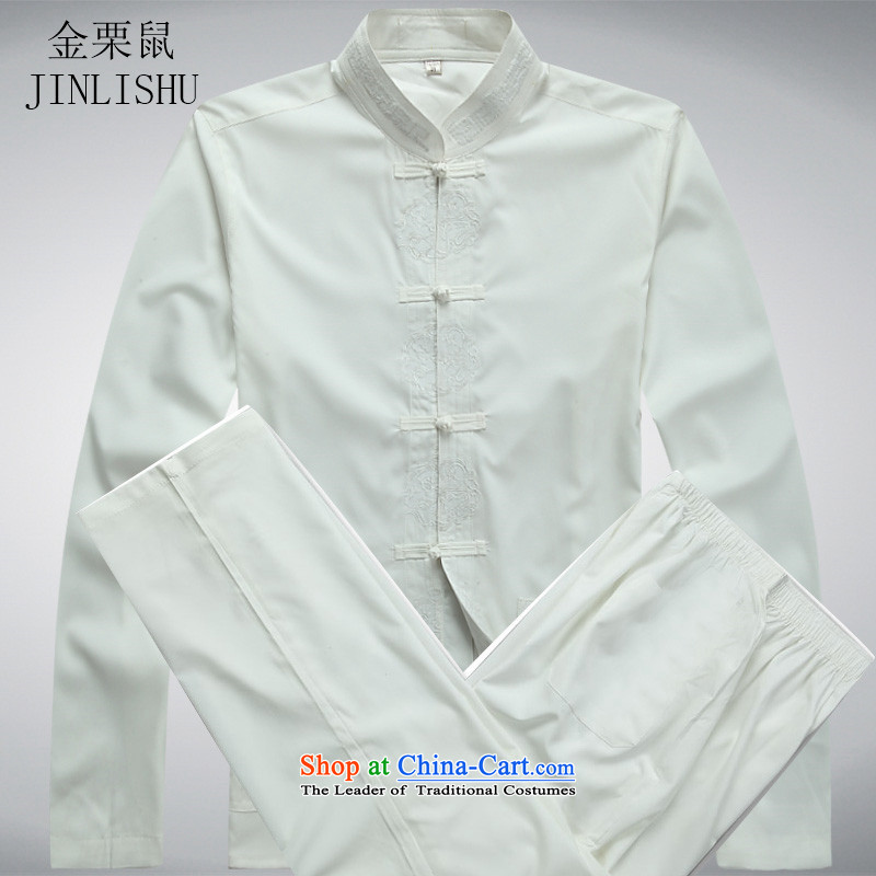 In the spring of Kim Gopher Tang dynasty older men and long-sleeved shirt older persons men Kit Chinese Han-long-sleeved white kit kit S kanaguri mouse (JINLISHU) , , , shopping on the Internet