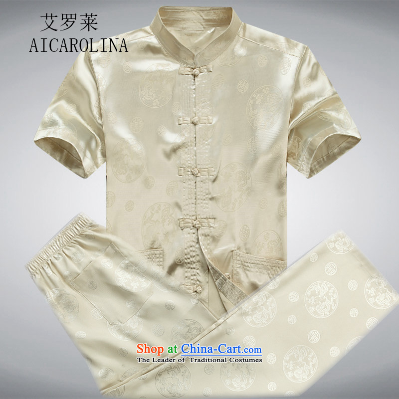 Hiv Rollet spring and summer men Tang Dynasty Package short-sleeved older people in China wind men's grandfather summer Chinese gold XXXL, kit (AICAROLINA HIV ROLLET) , , , shopping on the Internet