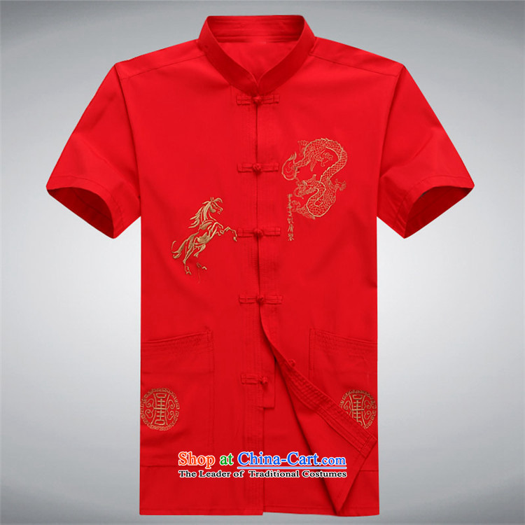 Hiv Rollet short-sleeved shirts in the summer of Tang Dynasty older Men's Shirt father replacing older persons men casual shirts Tang Red S picture, prices, brand platters! The elections are supplied in the national character of distribution, so action, buy now enjoy more preferential! As soon as possible.