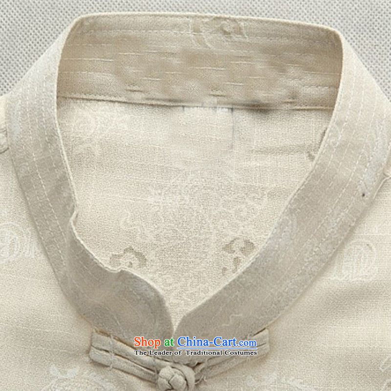Hiv Rollet summer men Tang dynasty short-sleeved leisure ethnic short-sleeved shirt, beige , replace older dress HIV ROLLET (AICAROLINA) , , , shopping on the Internet