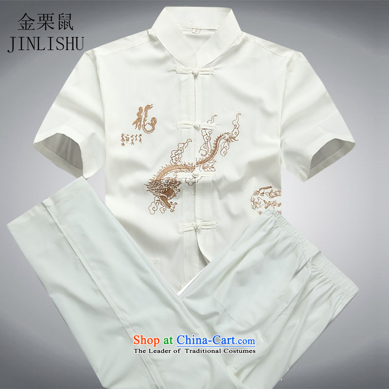 Kanaguri mouse men in the national costumes of older men Tang dynasty short-sleeve kit for summer Han-T-shirt White Kit XL, mouse (JINLISHU KANAGURI) , , , shopping on the Internet