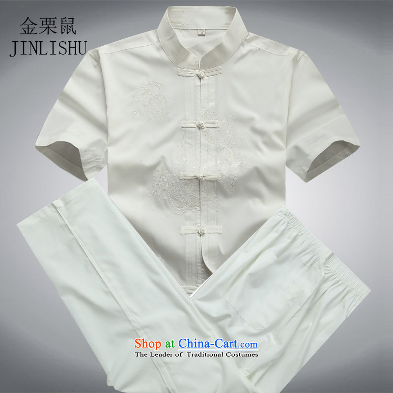 Kanaguri mouse in older Tang Dynasty Package short-sleeved of older persons in the boys father replacing summer blouses pants White Kit聽XXL, kanaguri mouse (JINLISHU) , , , shopping on the Internet