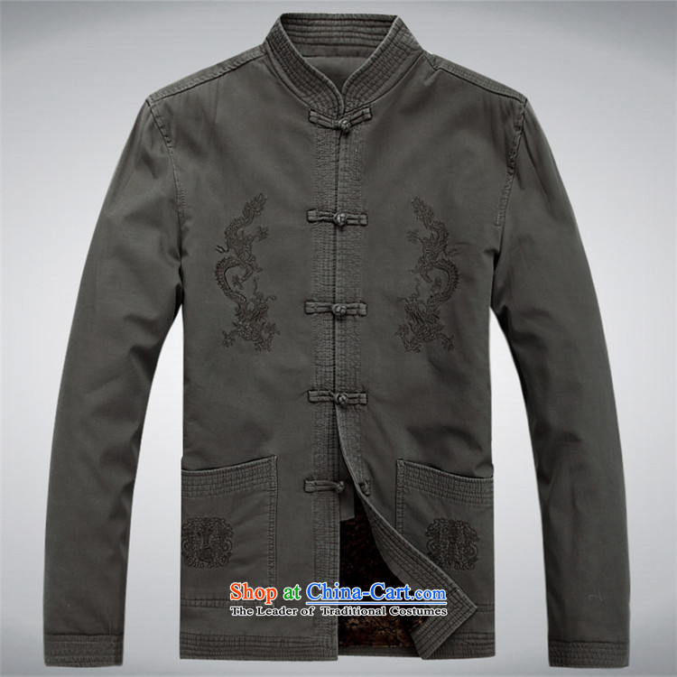 Beijing New products in Europe older men Tang dynasty winter clothing long-sleeved thick cotton clothing older Chinese father jacket Tang dynasty light gray robe XL Photo, prices, brand platters! The elections are supplied in the national character of distribution, so action, buy now enjoy more preferential! As soon as possible.