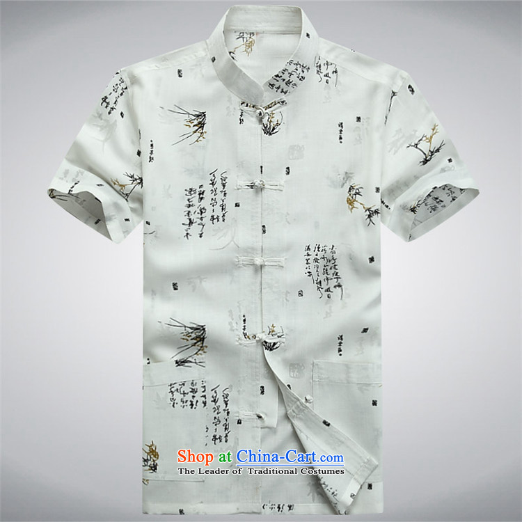 Kanaguri Mouse New Men Tang dynasty short-sleeved shirt men's shirts, cotton linen collar Chinese clothing national China wind summer beige XXL picture, prices, brand platters! The elections are supplied in the national character of distribution, so action, buy now enjoy more preferential! As soon as possible.