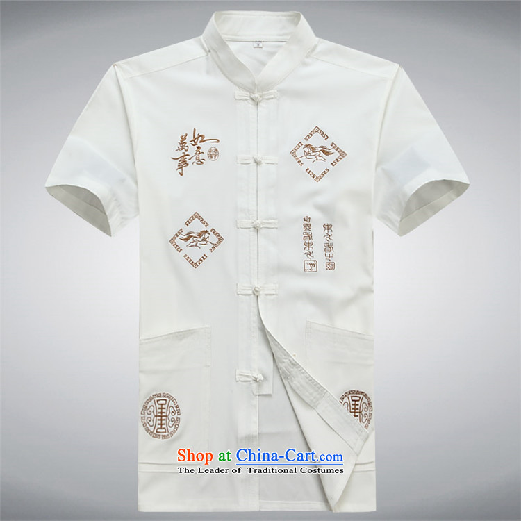 Kim Gopher summer, older men Tang dynasty short-sleeved improved Tang Dynasty Chinese ethnic Han-T-shirt white S picture, prices, brand platters! The elections are supplied in the national character of distribution, so action, buy now enjoy more preferential! As soon as possible.