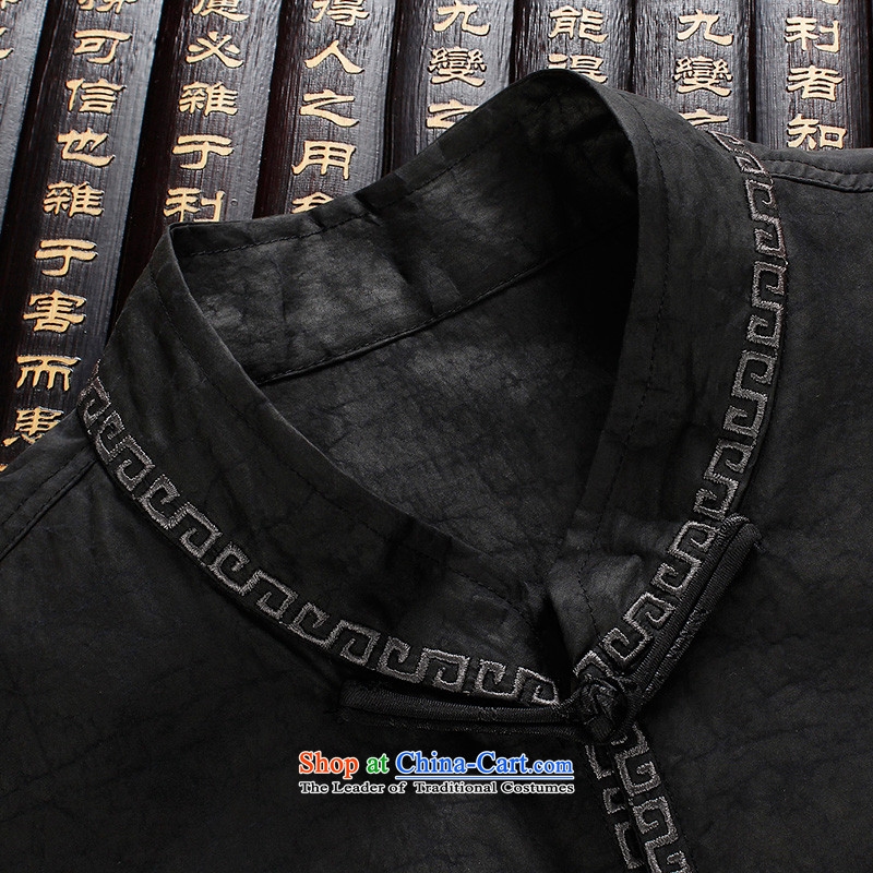 The Lhoba nationality Wei Overgrown Tomb 100 warranty silk yarn and cloud of incense short-sleeved Tang dynasty in older persons of Chinese men's summer herbs extract Tang dynasty father pack Black 3XL, warranty, Judy Wai (B.L.WEIMAN Overgrown Tomb) , , ,