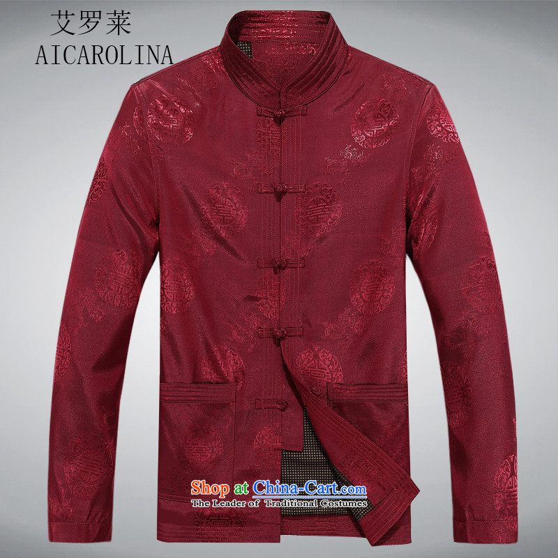 Hiv Rollet new long-sleeved men Tang dynasty in the spring and autumn older lining clothes and comfortable jacket red XXL, father HIV ROLLET (AICAROLINA) , , , shopping on the Internet