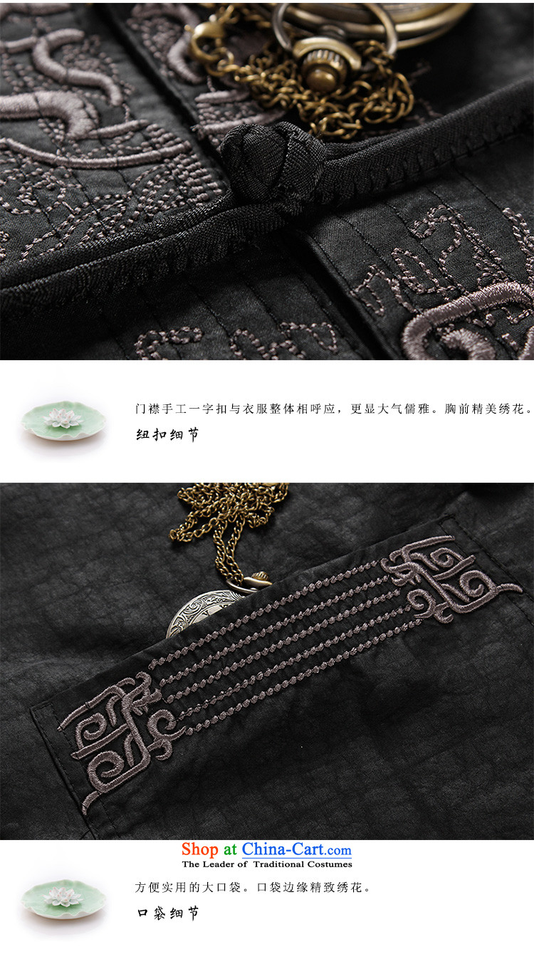 The Lhoba nationality Wei Mephidross Warranty China wind collar disc detained 100% sauna Jamsil silk yarn male cloud of incense Tang Dynasty Chinese shirt dad short-sleeved silk Tang-pack Black XL Photo, prices, brand platters! The elections are supplied in the national character of distribution, so action, buy now enjoy more preferential! As soon as possible.