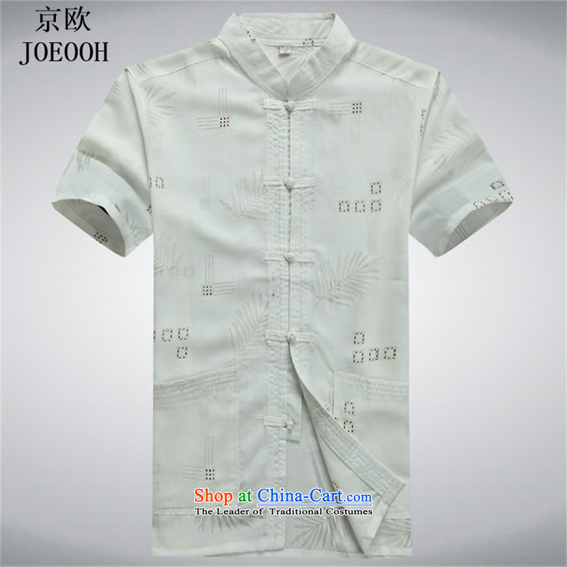 Beijing Summer middle-aged men OSCE Tang dynasty in his shirt-sleeves shirt men casual relaxd older China wind shirt White XL, Putin (JOE OOH) , , , shopping on the Internet