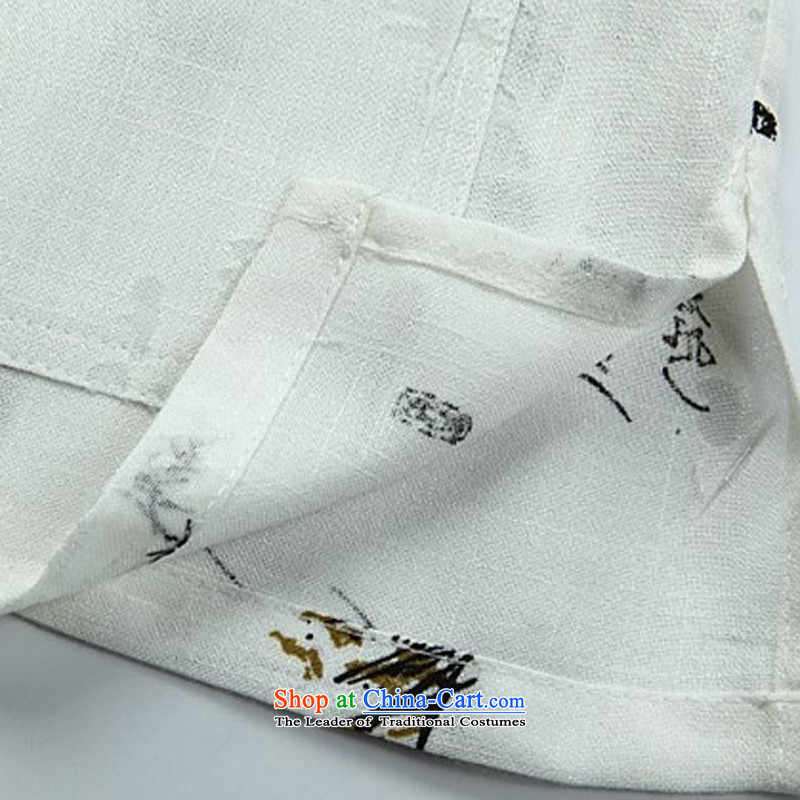 Kanaguri mouse in Tang Dynasty older men and short-sleeved shirt that older men father load older Tang blouses beige XXXL, kanaguri mouse (JINLISHU) , , , shopping on the Internet