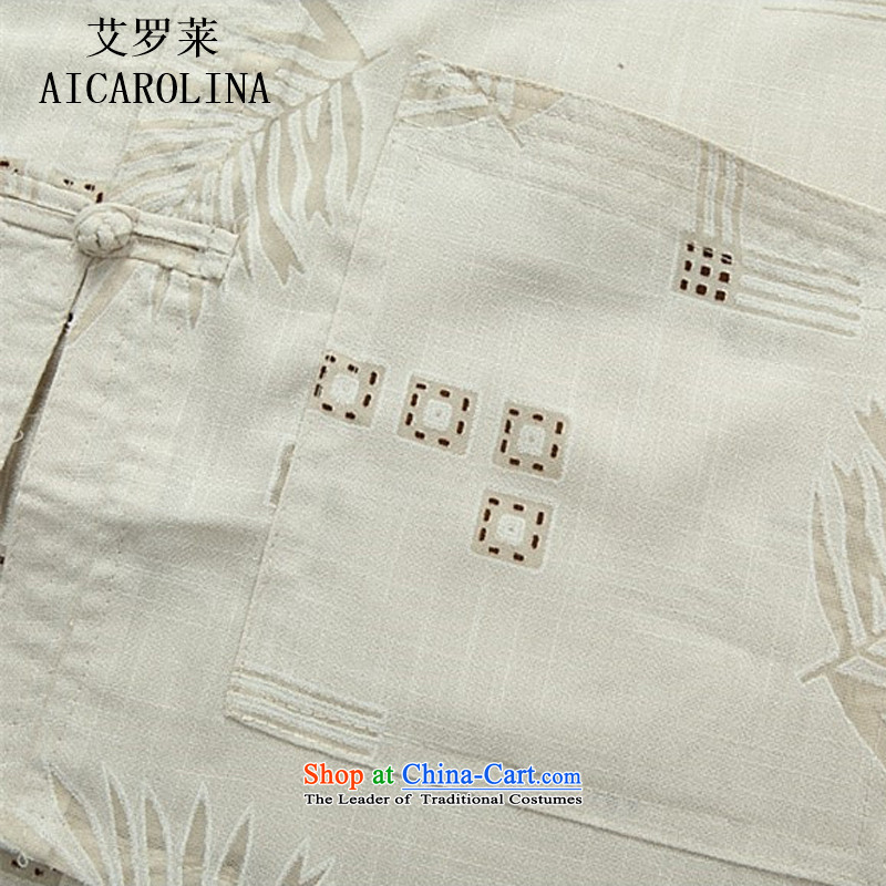 Hiv Rollet Summer New Tang dynasty and the new man short-sleeved shirt with beige XXL, father HIV ROLLET (AICAROLINA) , , , shopping on the Internet