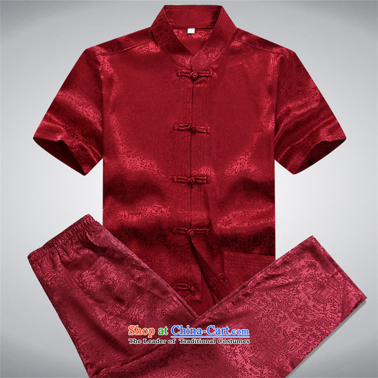 Beijing Europe summer of older persons in the new Leisure Short-sleeved Tang dynasty men's Han-short-sleeved Tang Dynasty Package for larger red kit L picture, prices, brand platters! The elections are supplied in the national character of distribution, so action, buy now enjoy more preferential! As soon as possible.