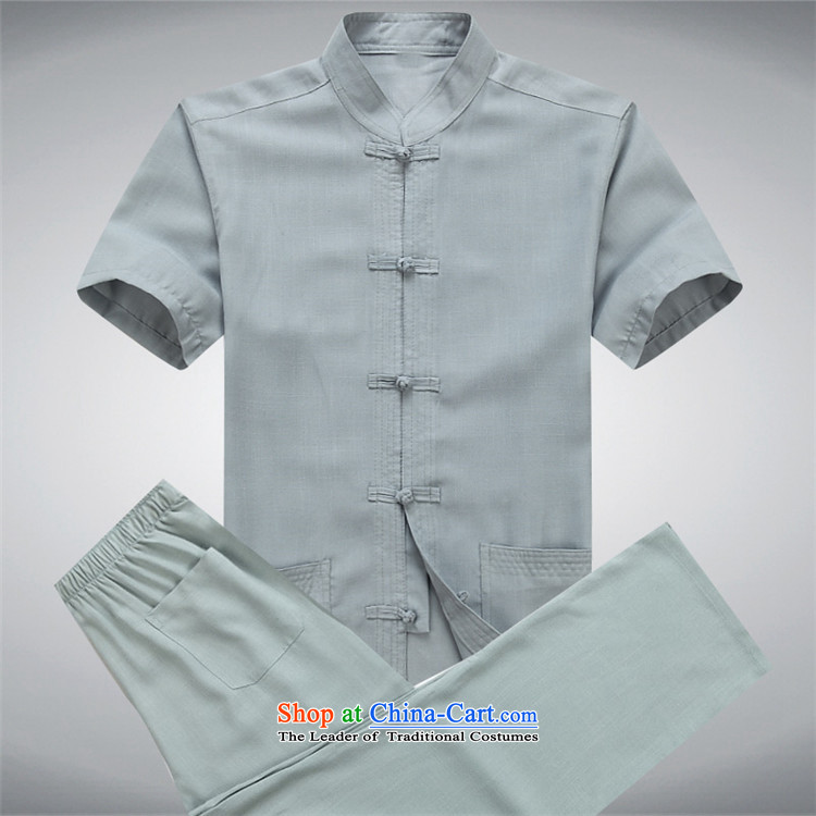 Kim Gopher summer, elderly men loaded Tang dynasty short-sleeved T-shirt men Tang Dynasty Chinese national costume Kit-ching gray suit XXXL picture, prices, brand platters! The elections are supplied in the national character of distribution, so action, buy now enjoy more preferential! As soon as possible.