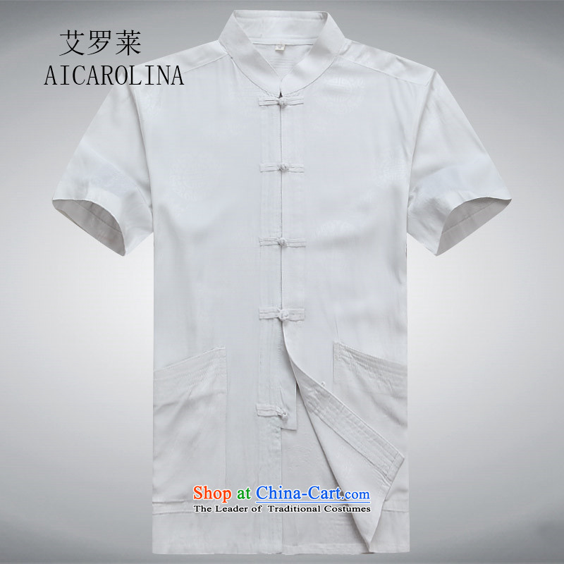 Hiv Rollet men in summer older ethnic men Large Tang dynasty father male XXL, white short-sleeved T-shirt (AICAROLINA HIV ROLLET) , , , shopping on the Internet