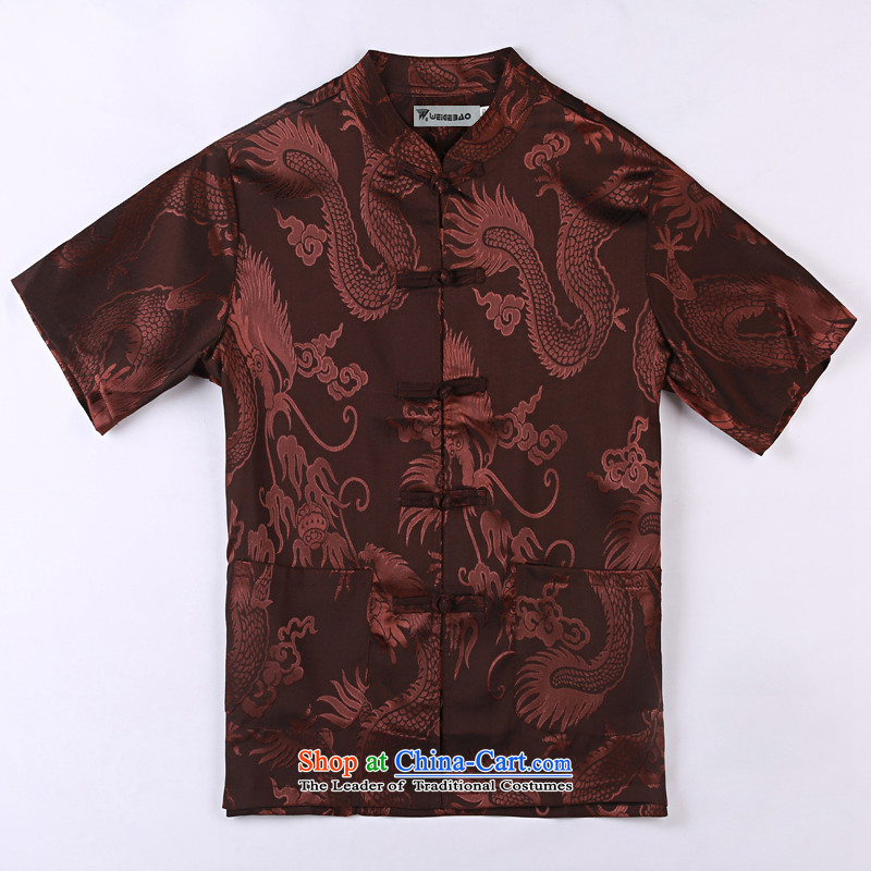 Whig Po 2015 Summer New Products T-shirt linen china wind cool breathability wicking short-sleeved T-shirt men Tang dynasty in Tang Dynasty older聽2聽聽XXXL Mauve