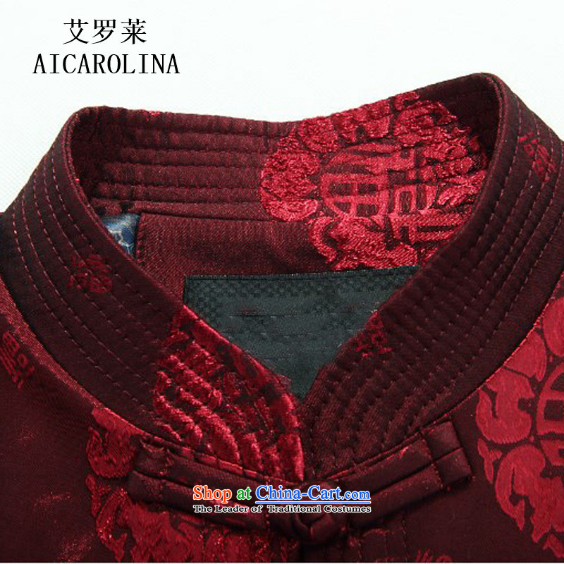 Hiv Rollet middle-aged men Tang Dynasty Chinese long-sleeved T-shirt jacket China wind middle-aged men and the spring and fall of men red , L, HIV (AICAROLINA ROLLET) , , , shopping on the Internet