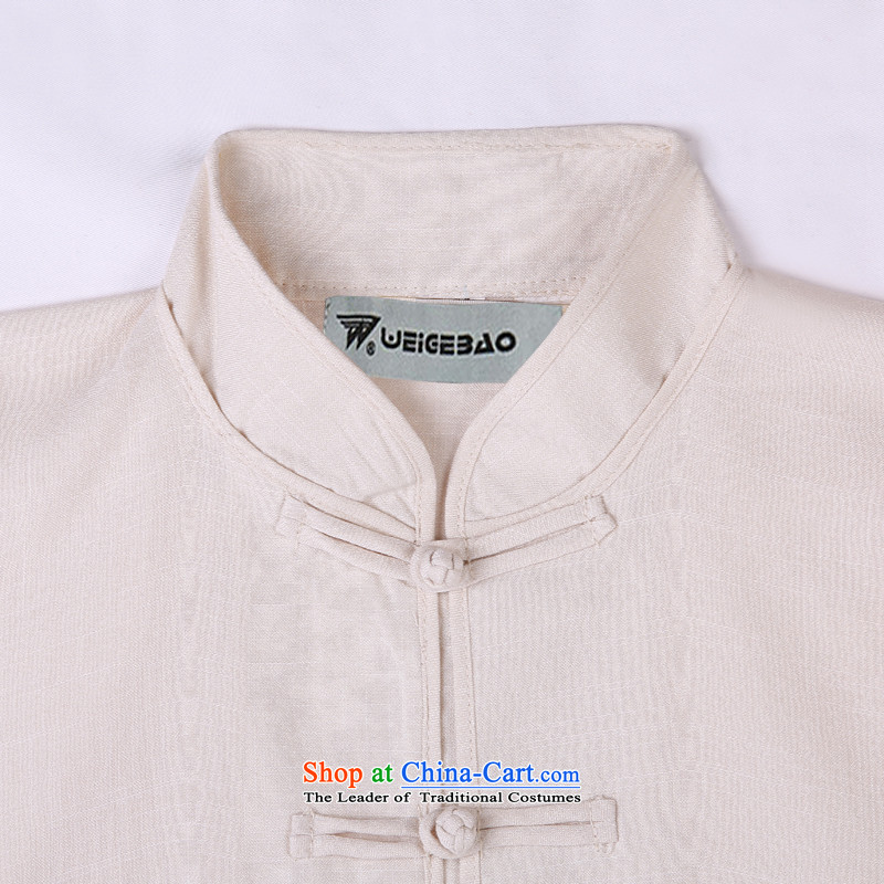 Whig Po 2015 Summer New Products T-shirt linen china wind cool breathability wicking short-sleeved T-shirt men Tang dynasty in Tang Dynasty older 8 beige , L, federal core Chai Lang , , , shopping on the Internet