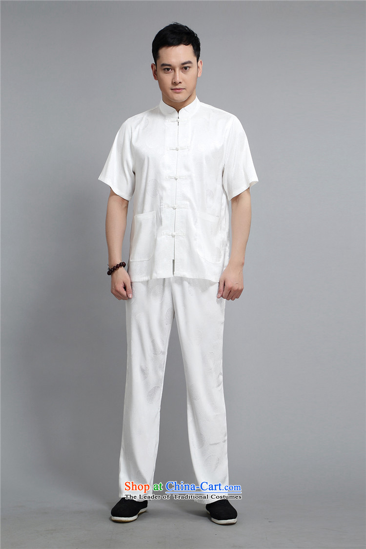 Hiv Rollet Chinese Tang dynasty China wind elderly men in Tang Dynasty short-sleeved summer father national costumes White 4XL Photo, prices, brand platters! The elections are supplied in the national character of distribution, so action, buy now enjoy more preferential! As soon as possible.