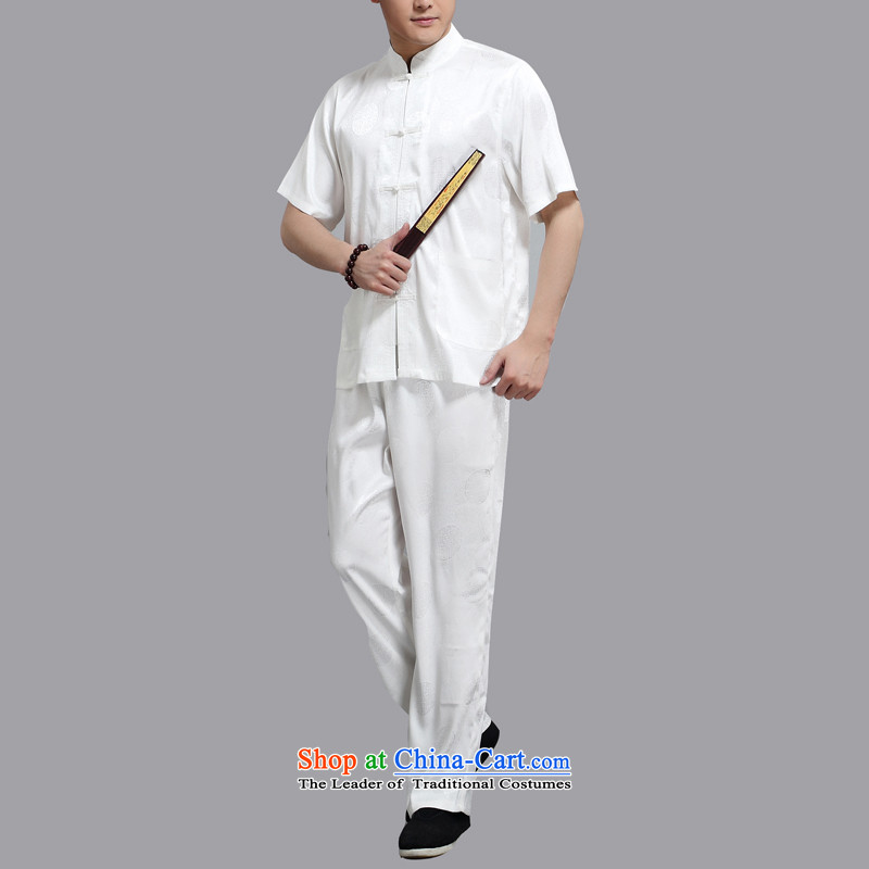 Hiv Rollet Chinese Tang dynasty China wind elderly men in Tang Dynasty short-sleeved summer father national costumes white 4XL, HIV ROLLET (AICAROLINA) , , , shopping on the Internet