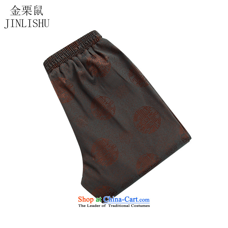 Kanaguri Mouse New China Wind Pants elastic waist Tang straight men casual pants and comfortable brown pants , L, Tang kanaguri mouse (JINLISHU) , , , shopping on the Internet