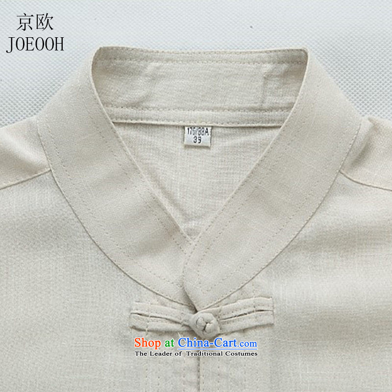 Beijing Summer linen men OSCE Tang dynasty male short-sleeve packaged in older cotton father installed China wind ball-han-white shirt XXL, Putin (JOE OOH) , , , shopping on the Internet