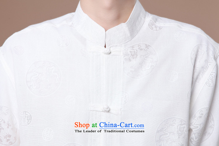 Dan smoke summer New Men Tang Dynasty Chinese collar of his Korean clothing cotton linen men leisure short-sleeved T-shirt white L picture, prices, brand platters! The elections are supplied in the national character of distribution, so action, buy now enjoy more preferential! As soon as possible.