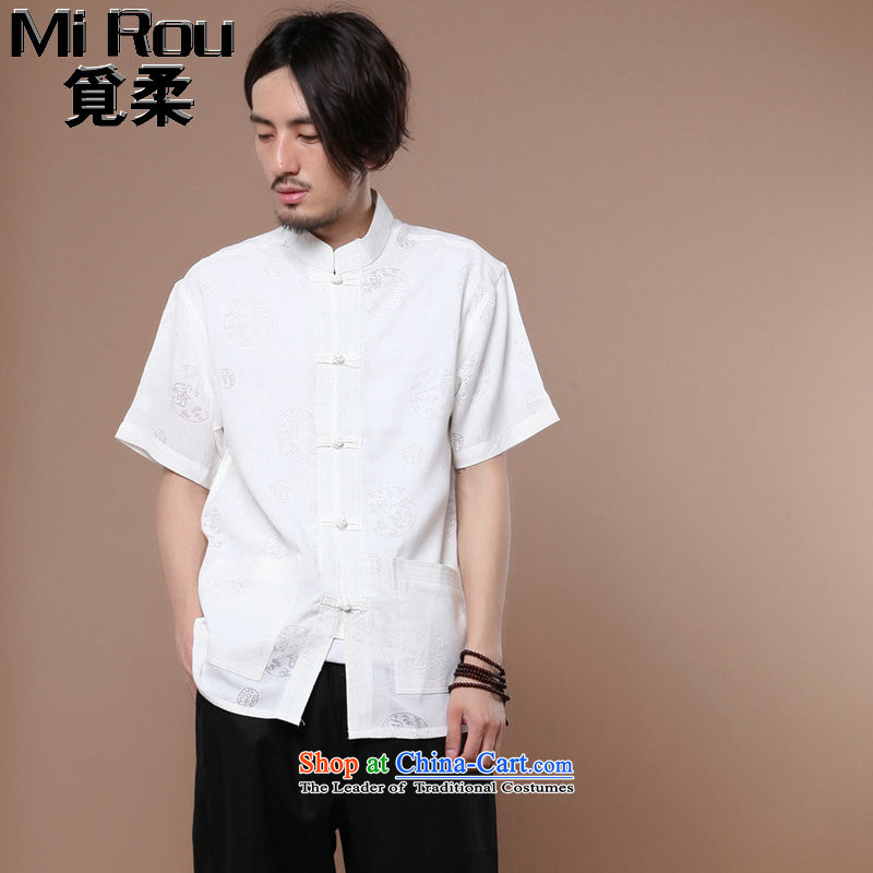 Find Sophie Summer New Men Tang Dynasty Chinese collar of his Korean clothing cotton linen men casual white short-sleeves T-shirt , L, find Sophie , , , shopping on the Internet