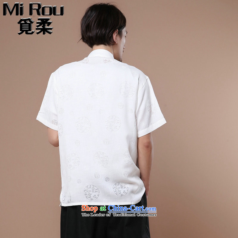Find Sophie Summer New Men Tang Dynasty Chinese collar of his Korean clothing cotton linen men casual white short-sleeves T-shirt , L, find Sophie , , , shopping on the Internet