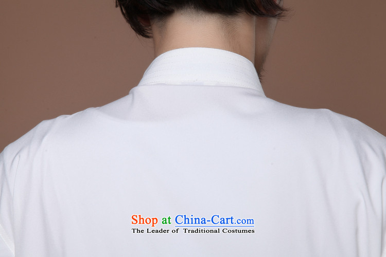Figure for summer flowers new men of the Tang Dynasty Chinese badges of Tai Chi-collar Chinese Dragon Short-Sleeve Men Tang blouses white L picture, prices, brand platters! The elections are supplied in the national character of distribution, so action, buy now enjoy more preferential! As soon as possible.
