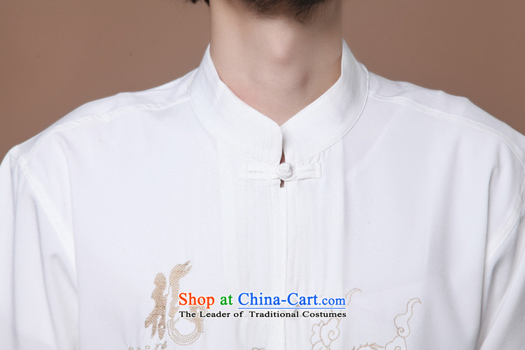 Find Sophie summer new men of the Tang Dynasty Chinese badges of Tai Chi-collar Chinese Dragon Short-Sleeve Men Tang Blouses White 2XL Photo, prices, brand platters! The elections are supplied in the national character of distribution, so action, buy now enjoy more preferential! As soon as possible.