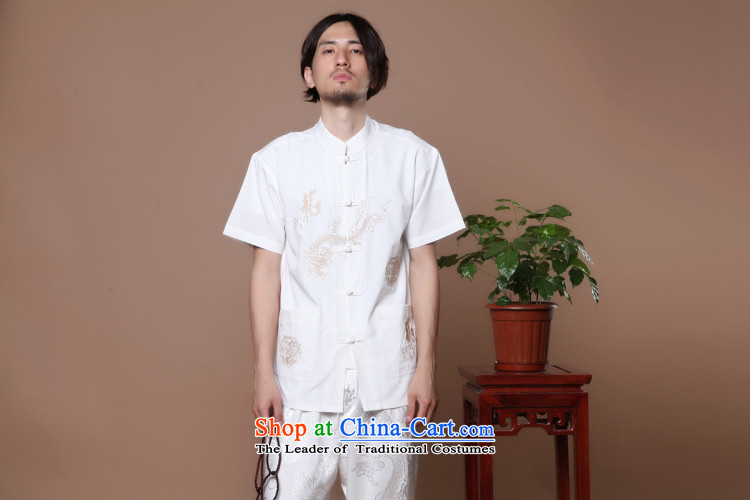 Dan smoke summer new men of the Tang Dynasty Chinese badges of Tai Chi-collar Chinese Dragon Short-Sleeve Men Tang Blouses White XL Photo, prices, brand platters! The elections are supplied in the national character of distribution, so action, buy now enjoy more preferential! As soon as possible.