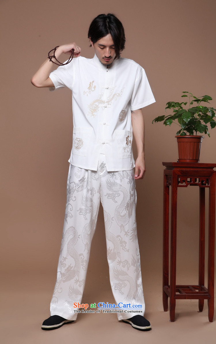 Dan smoke summer new men of the Tang Dynasty Chinese badges of Tai Chi-collar Chinese Dragon Short-Sleeve Men Tang Blouses White XL Photo, prices, brand platters! The elections are supplied in the national character of distribution, so action, buy now enjoy more preferential! As soon as possible.