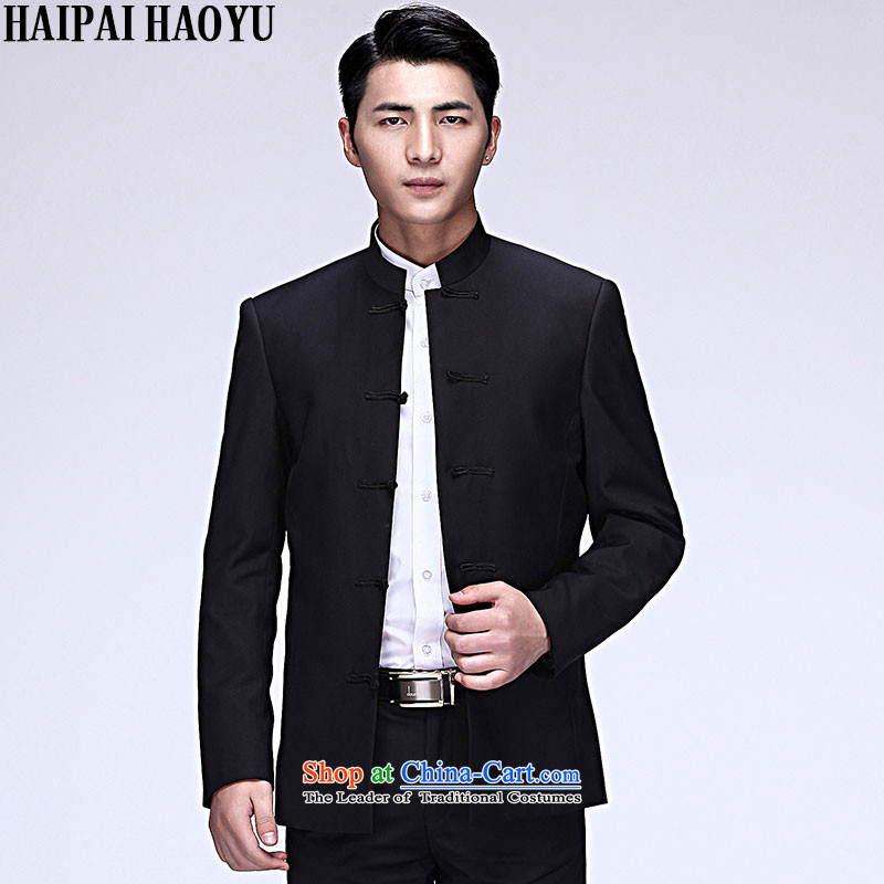  Tang Dynasty HAIPAIHAOYU Chinese tunic Kit Chinese collar suits both business and leisure retro-detained men married to suit Sau San bridegroom pack black dragon design L/170,HAIPAIHAOYU,,, no shopping on the Internet