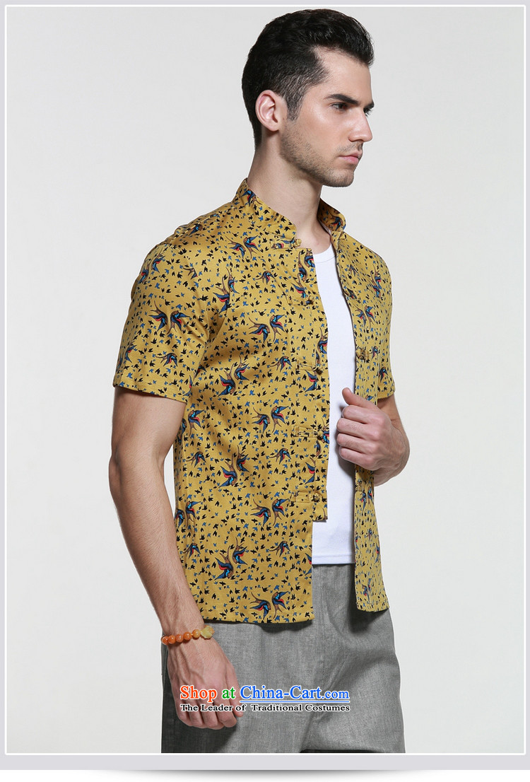 Shuai 2015 Ocean Sau San Tong Men loaded short-sleeved shirt Chinese men's shirts micro pop-China wind collar male yellow 41/175 summer picture, prices, brand platters! The elections are supplied in the national character of distribution, so action, buy now enjoy more preferential! As soon as possible.