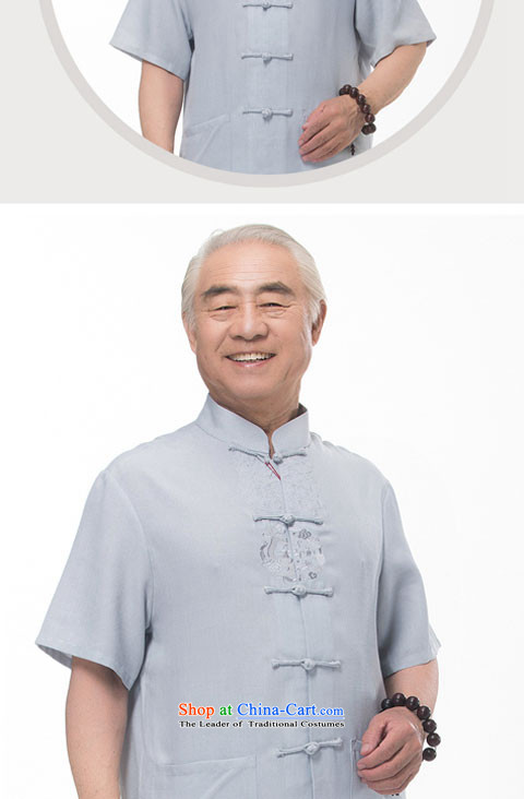 In the summer of older persons in the Tang dynasty men linen short sleeve packaged ethnic Korean jogging service pack half sleeve shirt dad cotton linen package 968 kit L/175 gray-blue photo, prices, brand platters! The elections are supplied in the national character of distribution, so action, buy now enjoy more preferential! As soon as possible.