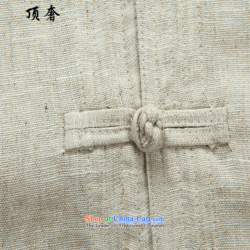 Top luxury linen, Low Men long-sleeved blouses tang of older persons in the Tang Dynasty Package loose cotton linen Tang Dynasty Package for older larger gray casual clothing Han-Cheong Wa gray suit 40/175, top luxury shopping on the Internet has been pre