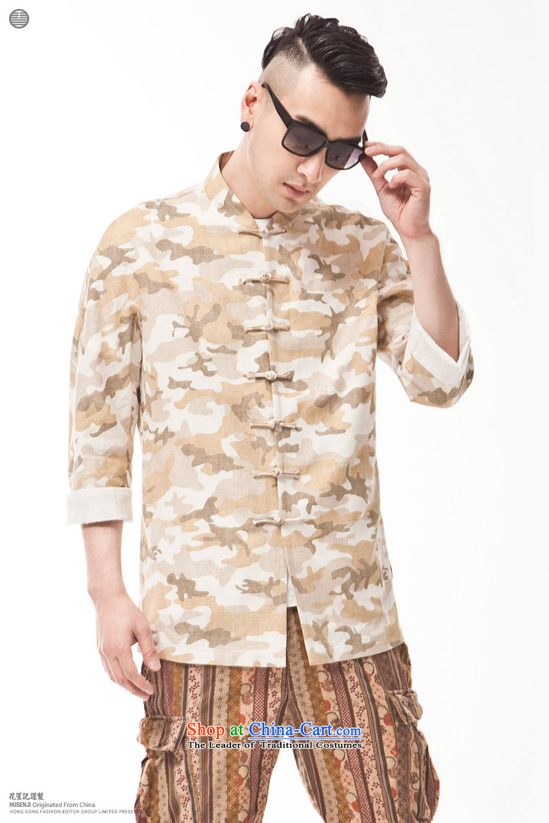 China wind cotton linen camouflage retreat Yi Men's Mock-Neck tray clip Chinese style spring and summer shirt retro national yellow 165/80A picture, prices, brand platters! The elections are supplied in the national character of distribution, so action, buy now enjoy more preferential! As soon as possible.