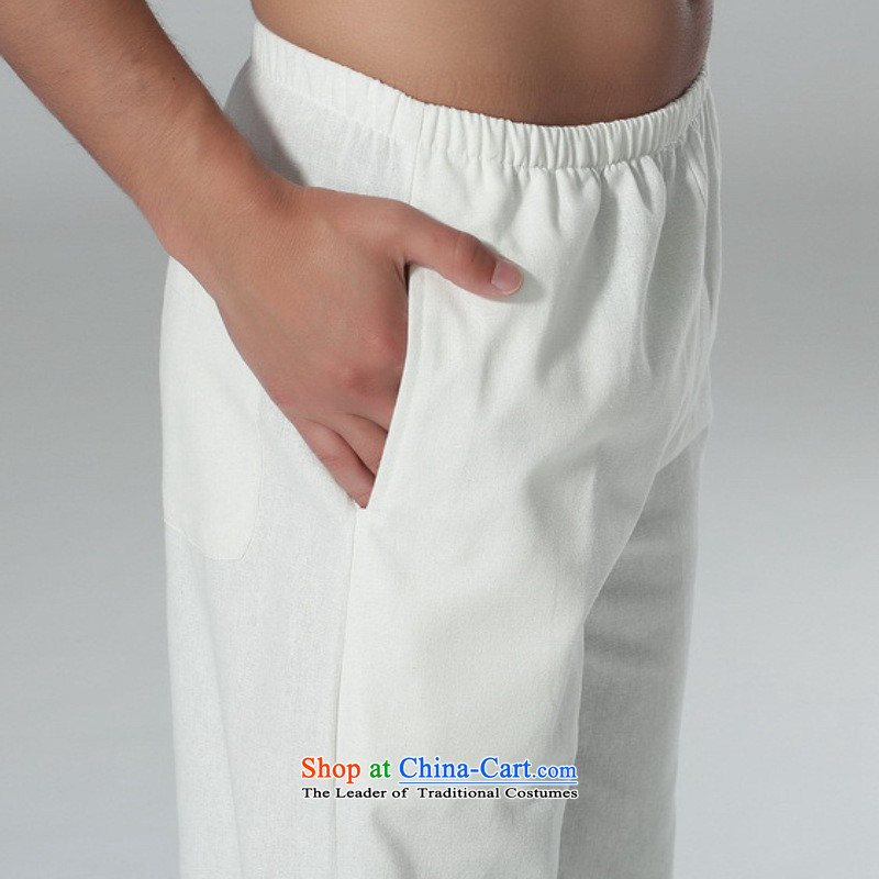 In accordance with the new l love men elastic waist pure color Tang dynasty casual pants straight legged pants foot kept their mouths shut-chi  , L, in accordance with the white trousers LGD/P0014# love l , , , shopping on the Internet