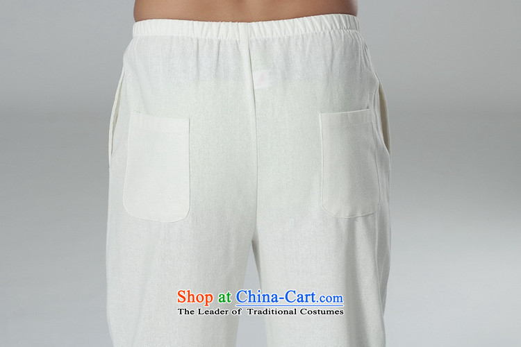 In accordance with the new fuser men elastic waist pure color Tang dynasty casual pants straight legged pants foot kept their mouths shut-chi trousers LGD/P0014#  3XL white picture, prices, brand platters! The elections are supplied in the national character of distribution, so action, buy now enjoy more preferential! As soon as possible.
