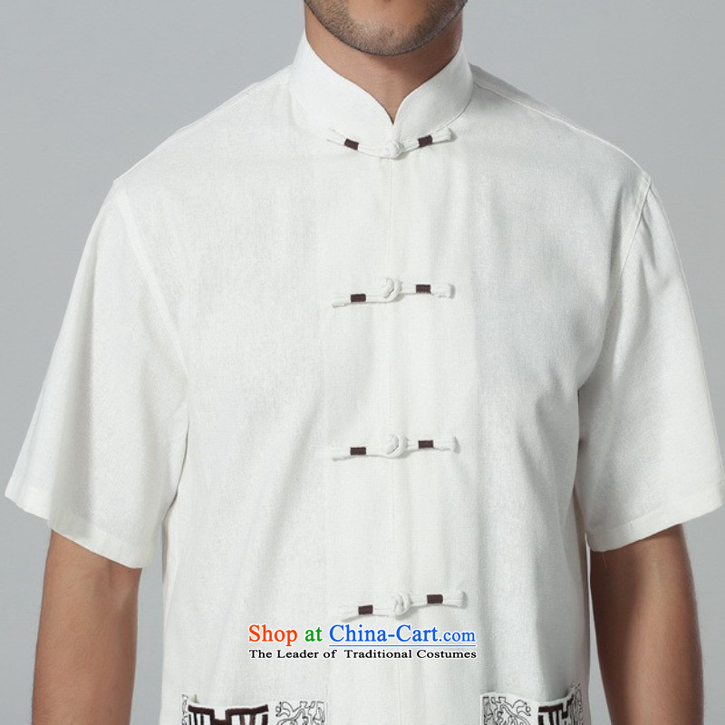 In accordance with the fuser summer trendy new) Older Men's Mock-Neck Shirt embroidery single row detained father boxed short-sleeved blouses Lgd/m0058# Tang -A black M, in accordance with the fuser has been pressed shopping on the Internet