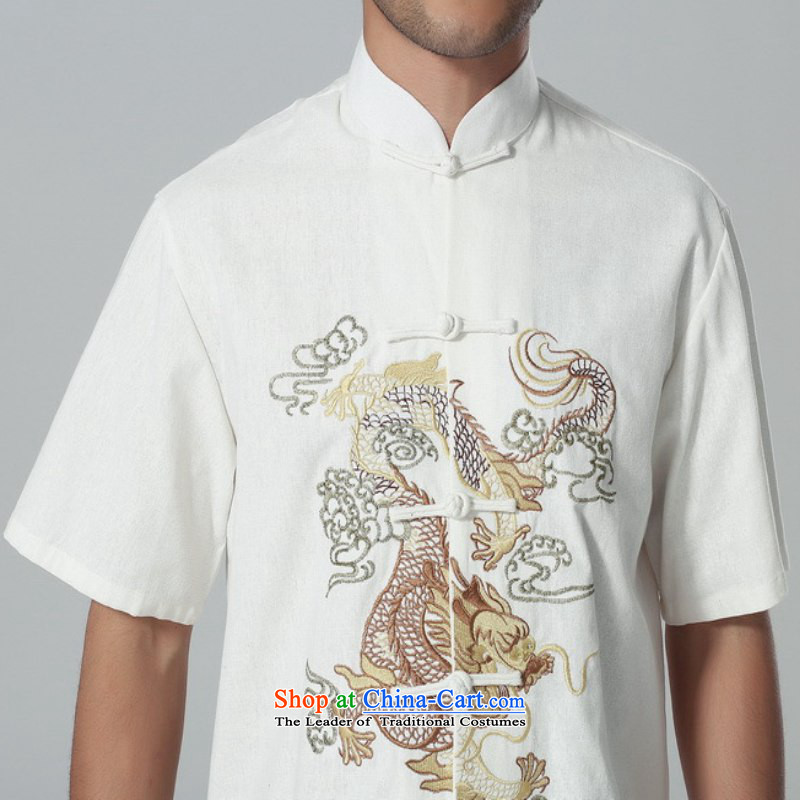 In accordance with the love of Chinese New summer l improved Tang Dynasty Mock-Neck Shirt + embroidery casual pants short-sleeved Tang Dynasty Package in accordance with M black LGD/AB0001# -A love l , , , shopping on the Internet