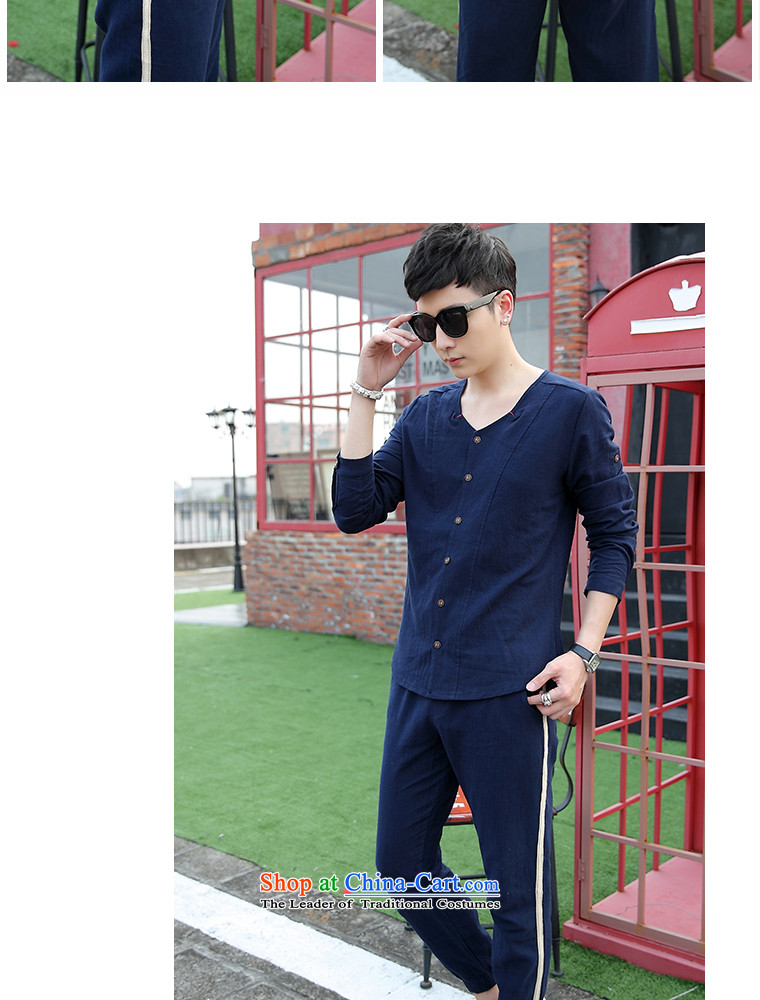 The date of autumn men cotton linen long-sleeved T-shirt V-Neck Kit 8042 light blue XXL picture, prices, brand platters! The elections are supplied in the national character of distribution, so action, buy now enjoy more preferential! As soon as possible.