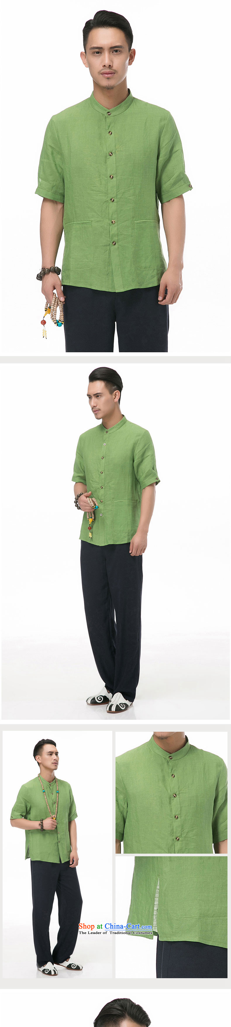 A new summer products men cotton linen short-sleeved shirt collar Chinese men coin cotton linen short-sleeved T-shirt China wind men 7 cuff short-sleeved Tang installed optional Army Green XXXL/190 picture, prices, brand platters! The elections are supplied in the national character of distribution, so action, buy now enjoy more preferential! As soon as possible.