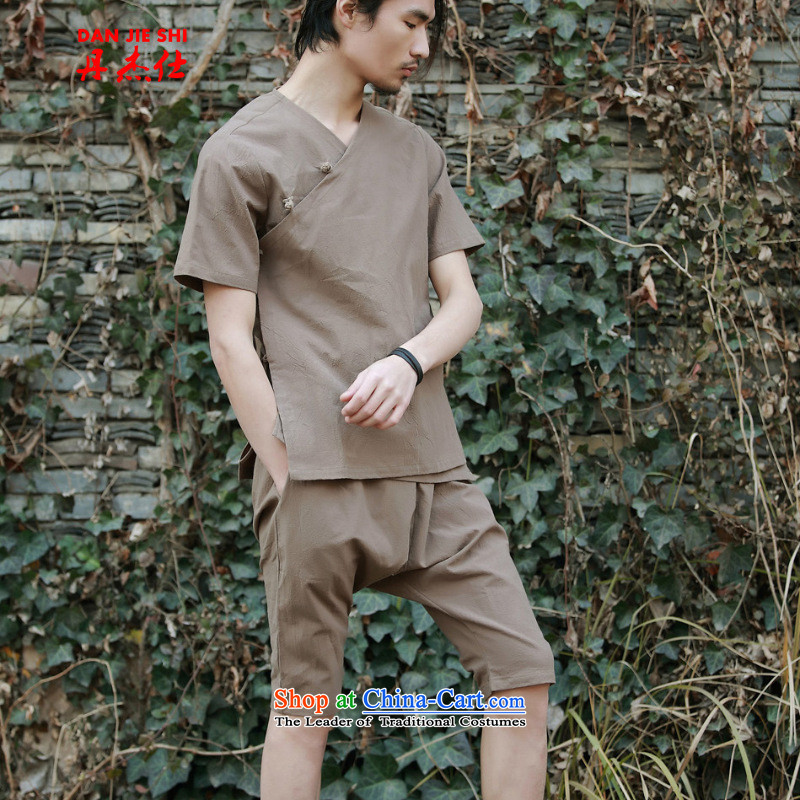 Dan Jie Shi 2015 Date of nostalgia for the men in the flap disc trousers clip cotton linen pants breathable home service jogging homewear Swing Blue , L, Dan Jie can see (DANJIESHI) , , , shopping on the Internet