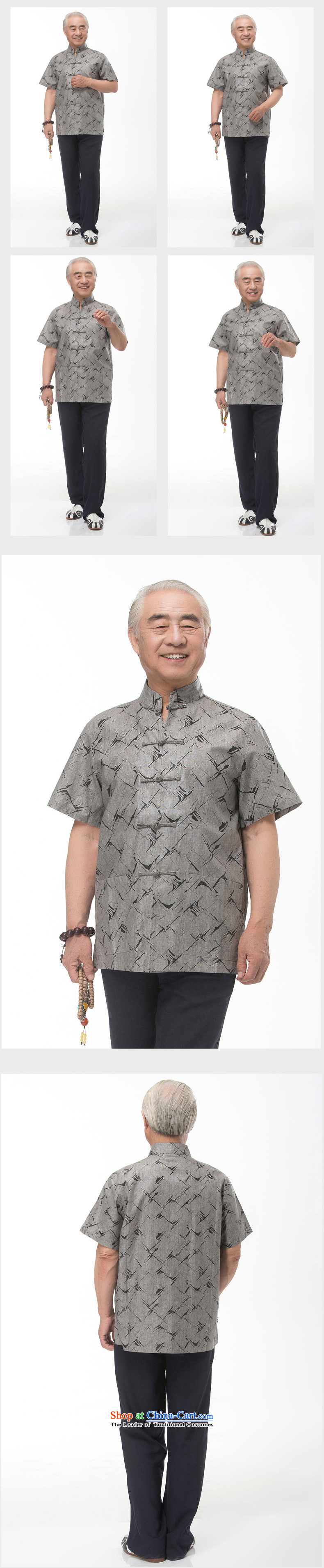 Bosnia and 15 new thre summer Chinese men in Tang Dynasty older summer clasp Tang dynasty short-sleeved national dress boutique multi-color light gray XXL/185 optional picture, prices, brand platters! The elections are supplied in the national character of distribution, so action, buy now enjoy more preferential! As soon as possible.