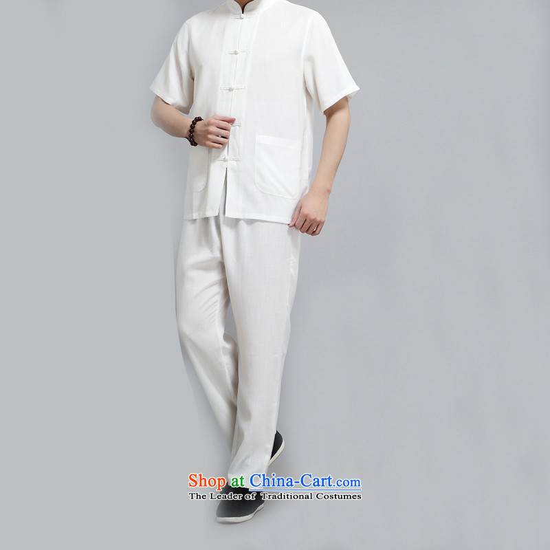 Hiv Rollet summer middle-aged men Tang dynasty short-sleeve kit of older people in China wind elderly men grandpa summer white shirt L/170, HIV ROLLET (AICAROLINA) , , , shopping on the Internet