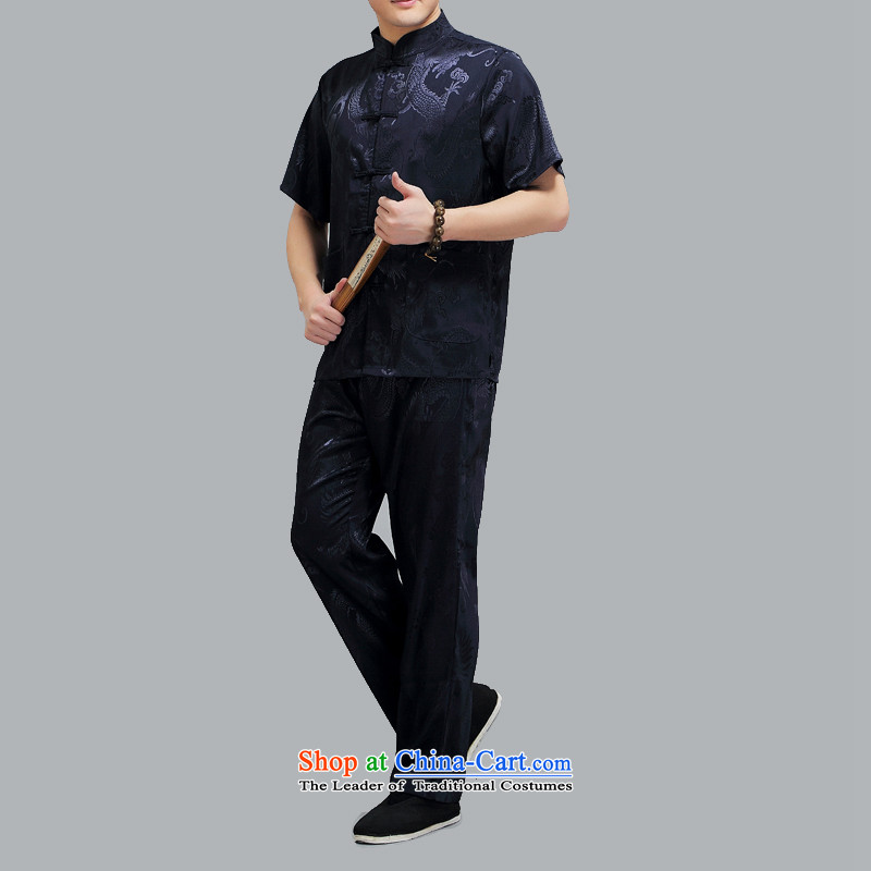 Hiv Rollet summer men aged short-sleeved Tang Dynasty Package men and the elderly man Tang Dynasty Recreation father replace blue 4XL/190, HIV ROLLET (AICAROLINA) , , , shopping on the Internet